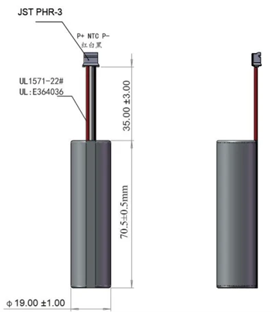 Ryder Li-18650 3.6V 3500mAh rafhlöðupakka með PCM, NTC og PTC tvöföldu öryggi – hár-afmagnskraftur fyrir flytjanlegar græjur